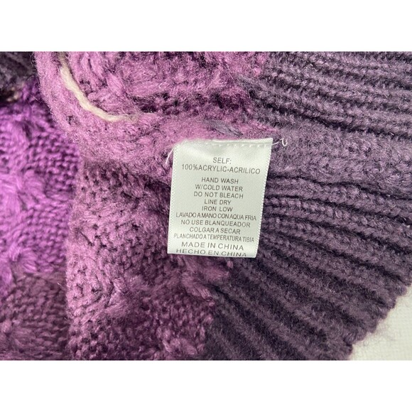 Listicle Women Large Knit Sweater Purple Shades Casual Mid Weight NWT - Picture 7 of 9